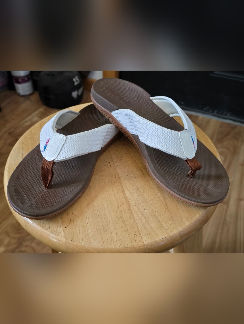 XTRATUF white/tan Flip Flops